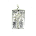rectangle shaped silver pendant with palm tree design Broome