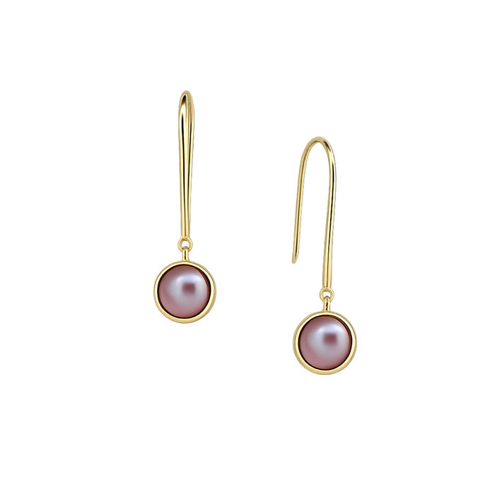 Pandanus Mabe Pink Pearl Earrings Gold Vermeil
