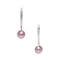 pink mabe pearl earrings in silver