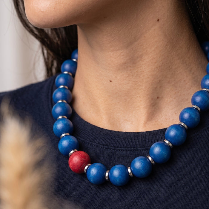 Patriot Pop Wood Statement Necklace