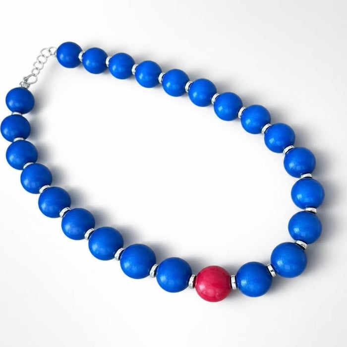 Patriot Pop Wood Statement Necklace