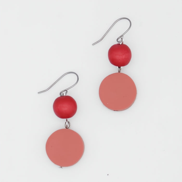 Peach Duo Dangles Earring - Sylca Designs - Chunky Jewelry