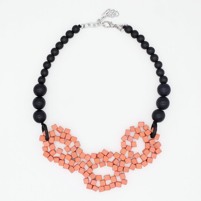 Peach Mosaic Statement Necklace