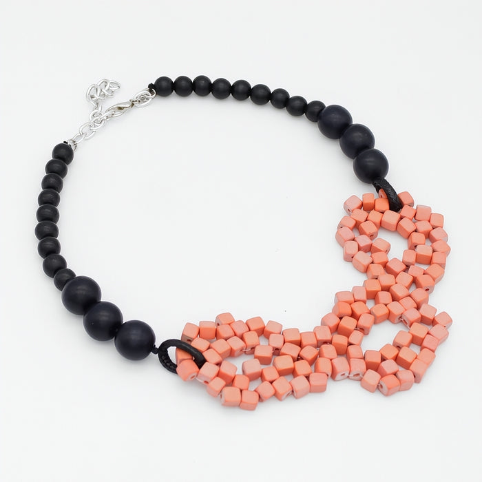 Peach Mosaic Statement Necklace