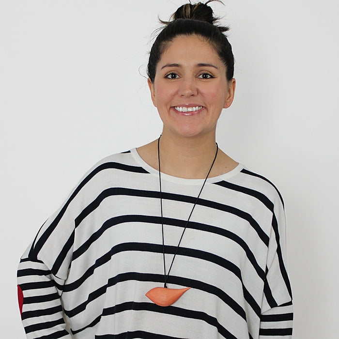 Peach Robin Pendant Necklace - Sylca Designs - Chunky Jewelry