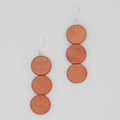 Peach Triple Bead Kira Earring - Sylca Designs - Chunky Jewelry
