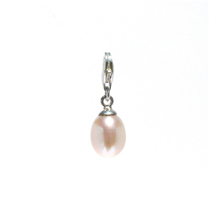 Pearl Charm On Sterling Silver Lobster Clasp