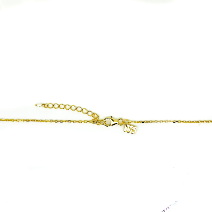 dainty gold necklace with freshwater pearls designed in brooe Australia