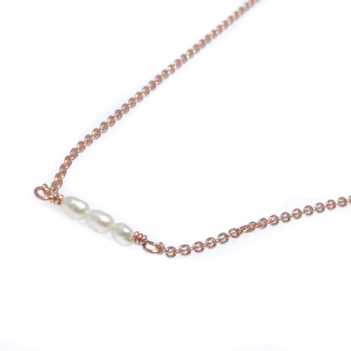 Rose Gold Pearl Coast Necklace with freshwater pearls in rose gold vermeil