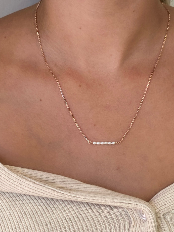 Pearl Coast Necklace Rose Gold | Freshwater Pearl Rose Gold Vermeil Necklace