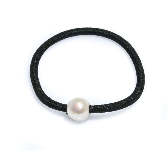 stretch pearl bracelet black with freshwater pearl