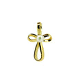 Pearl Ribbon Cross Pearl Pendant Gold
