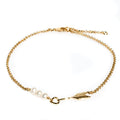 Pearl Tide Arrow anklet in gold vermeil with freshwater pearls
