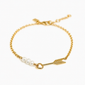 Gold vermeil freshwater pearl arrow bracelet in 925 sterling silver designed in Broome Western Australia