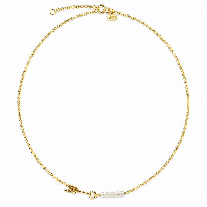 Pearl Tide Arrow Necklace Gold | Dainty Gold Jewellery Australia