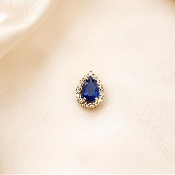 Pendant with Cubic Zirconia Teardrop in 18K Gold
