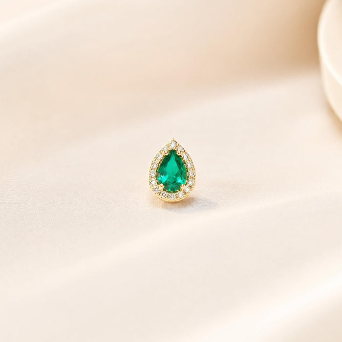 Pendant with Cubic Zirconia Teardrop in 18K Gold
