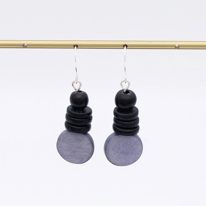 Periwinkle and Black Dusk Earrings