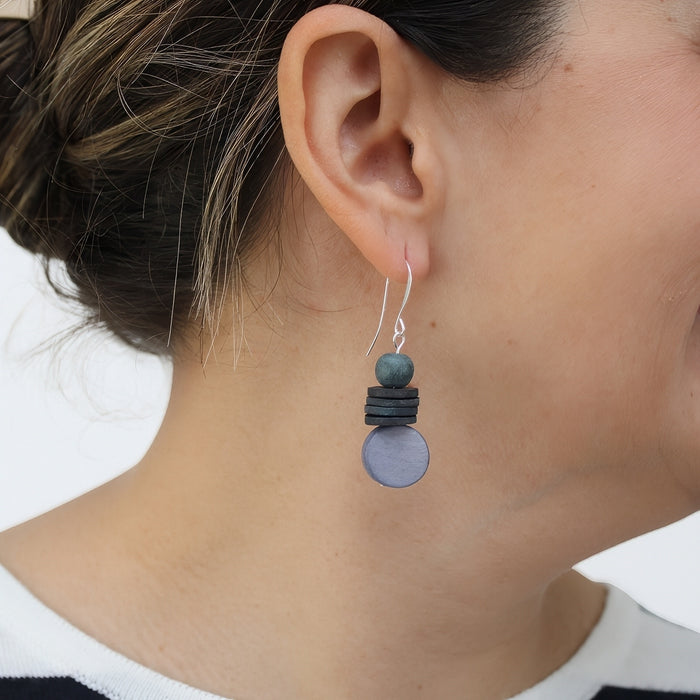 Periwinkle and Black Dusk Earrings