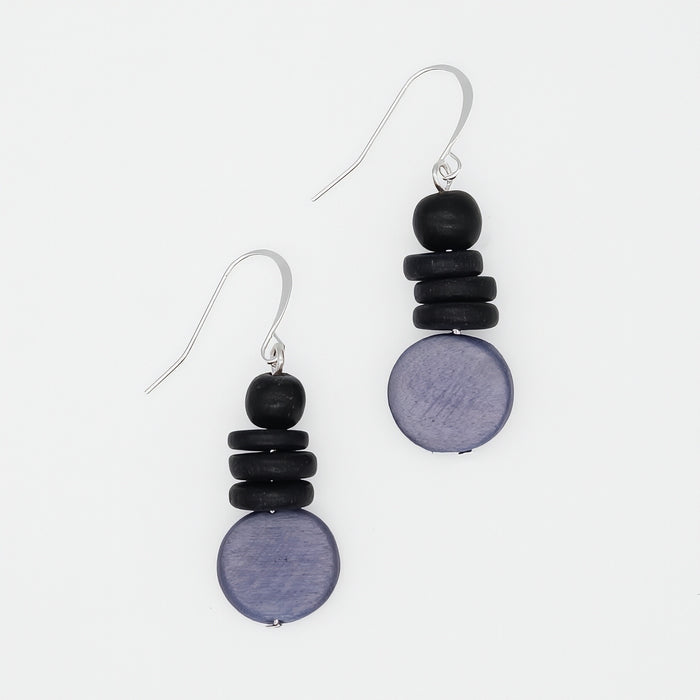 Periwinkle and Black Dusk Earrings