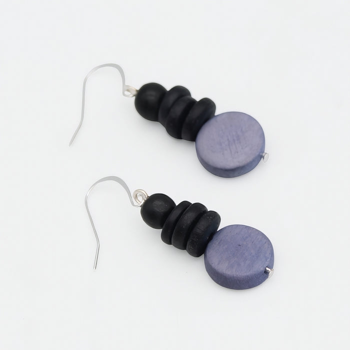 Periwinkle and Black Dusk Earrings