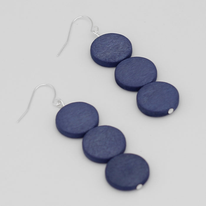 Periwinkle Triple Bead Kira Earring - Sylca Designs - Chunky Jewelry