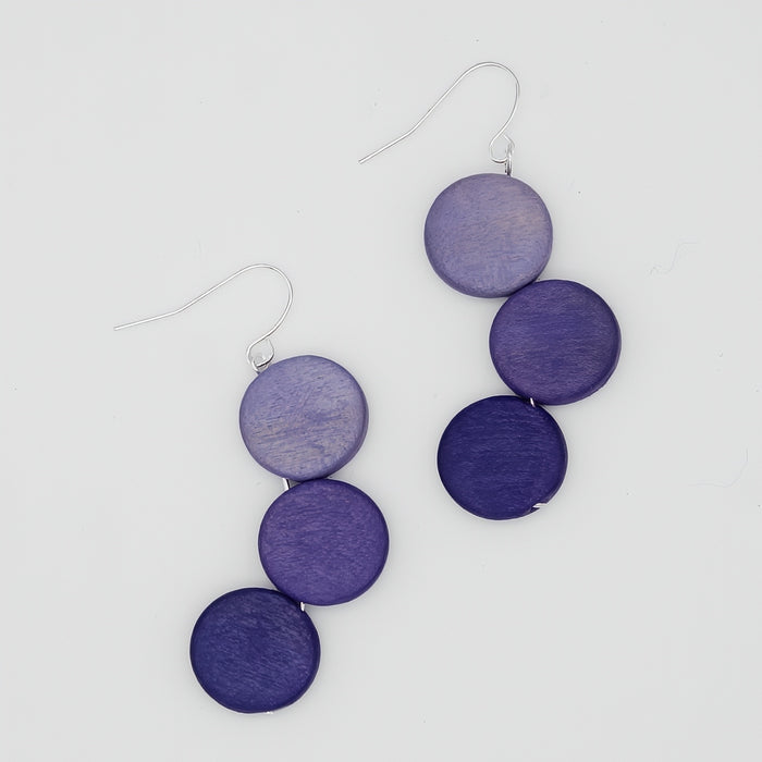 Periwinkle Triple Stacked Earring - Sylca Designs - Chunky Jewelry