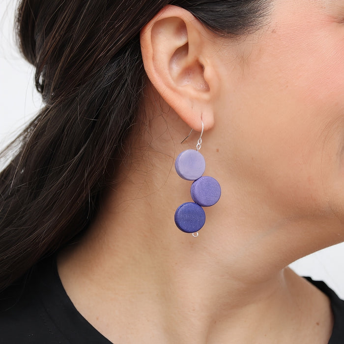 Periwinkle Triple Stacked Earring - Sylca Designs - Chunky Jewelry