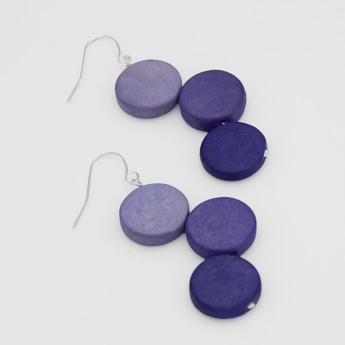 Periwinkle Triple Stacked Earring - Sylca Designs - Chunky Jewelry