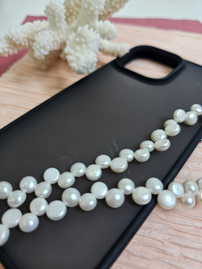 Petal Shaped Freshwater Pearls Phone Strap PC032