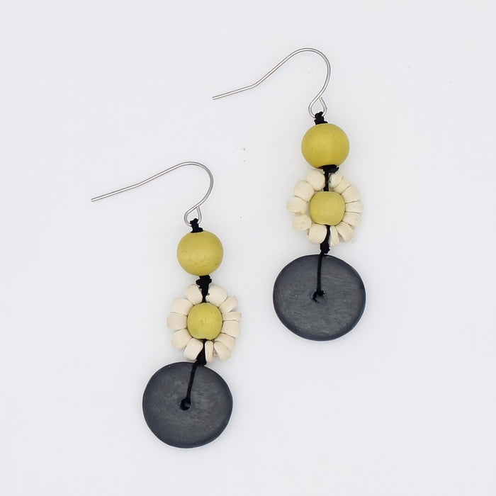 Petite Daisy Chartreuse Earrings - Sylca Designs - Chunky Jewelry