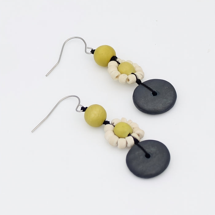 Petite Daisy Chartreuse Earrings - Sylca Designs - Chunky Jewelry