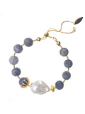 Picasso Jasper With Baroque Pearl Adjustable Bracelet HB004 - FARRA