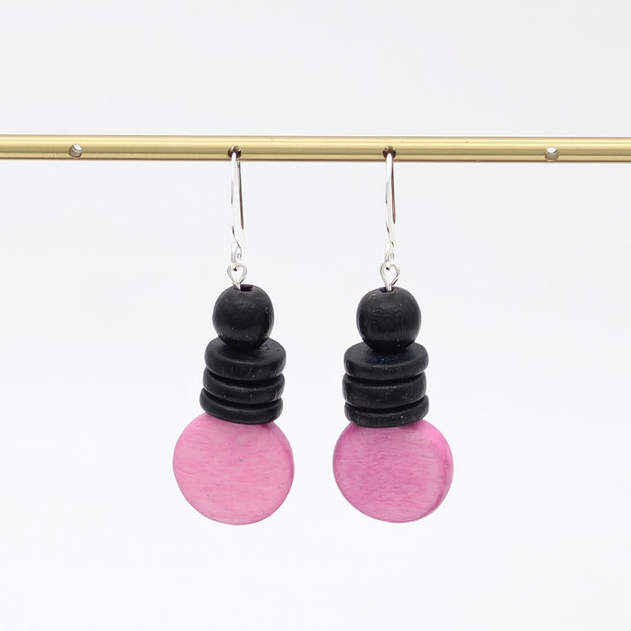 Pink and Black Dusk Earrings