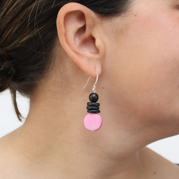 Pink and Black Dusk Earrings