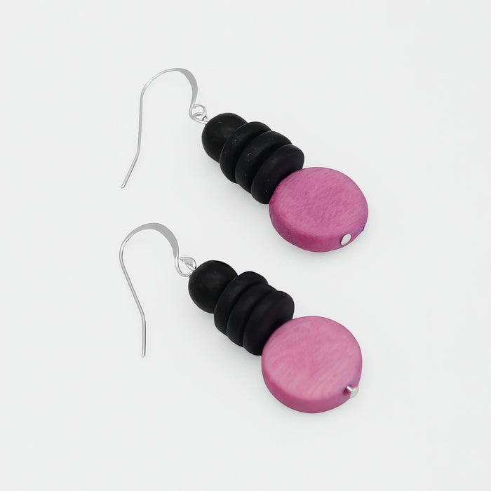 Pink and Black Dusk Earrings