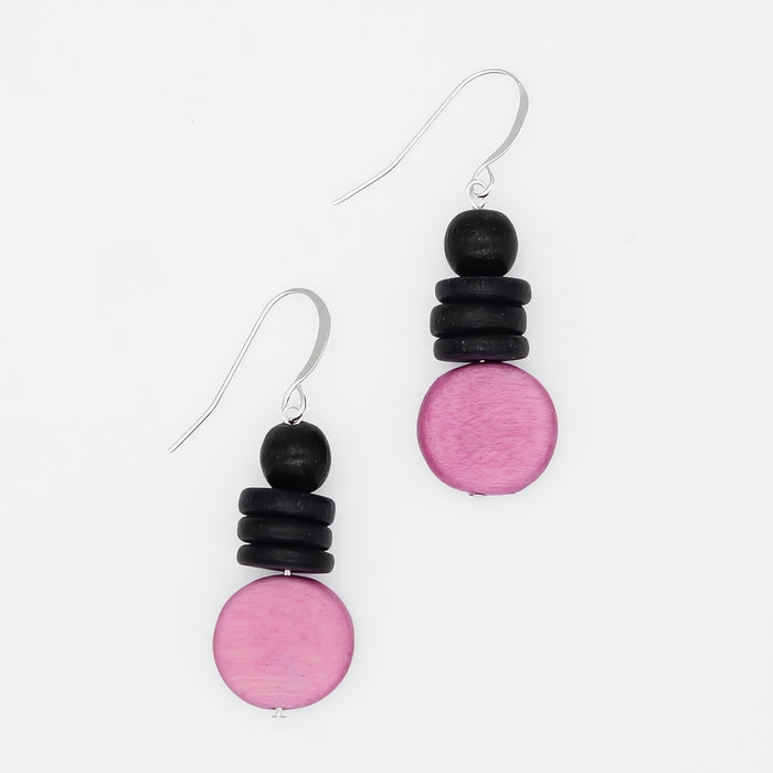 Pink and Black Dusk Earrings