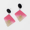 Pink and Gold Thalia Drop Earrings - Sylca Designs - Chunky Jewelry