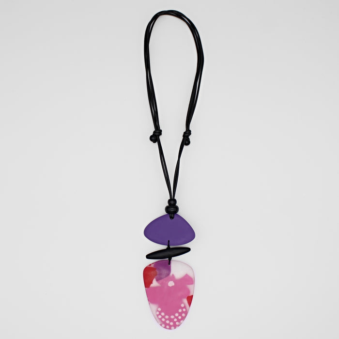 Pink and Purple Sia Pendant - Sylca Designs - Chunky Jewelry