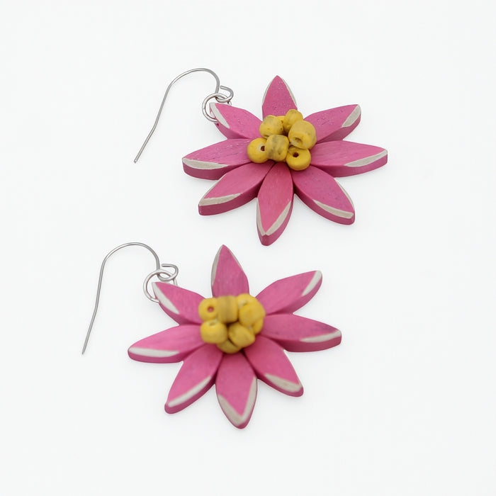 Pink and Yellow Amaya Flower Earrings