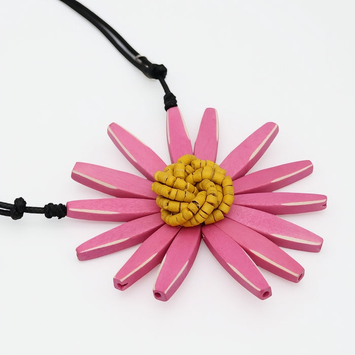 Pink and Yellow Amaya Flower Statement Necklace