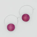 Pink Ball Hoop Dangle Earring - Sylca Designs - Chunky Jewelry