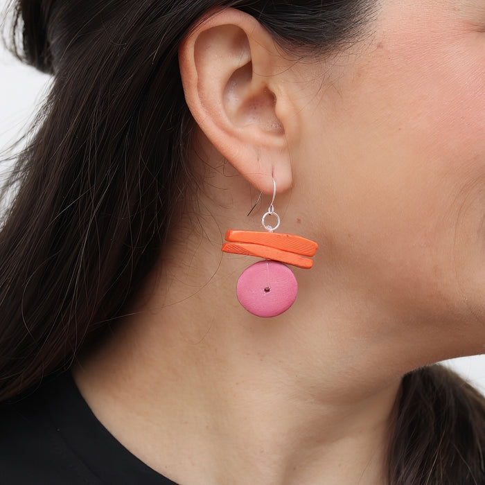 Pink Billie Dangle Earring - Sylca Designs - Chunky Jewelry