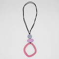 Pink Curved Circle Pendant - Sylca Designs - Chunky Jewelry