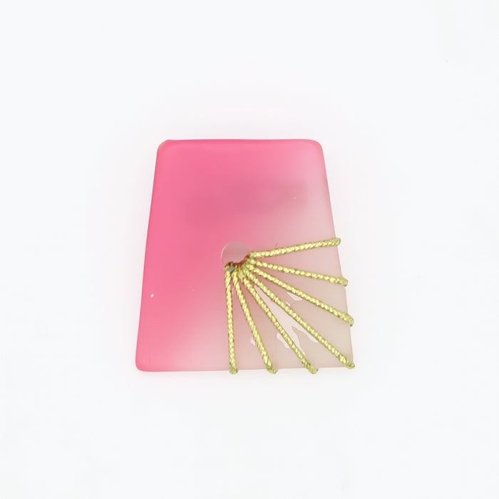 Pink Frosted Gold Thread Brooch