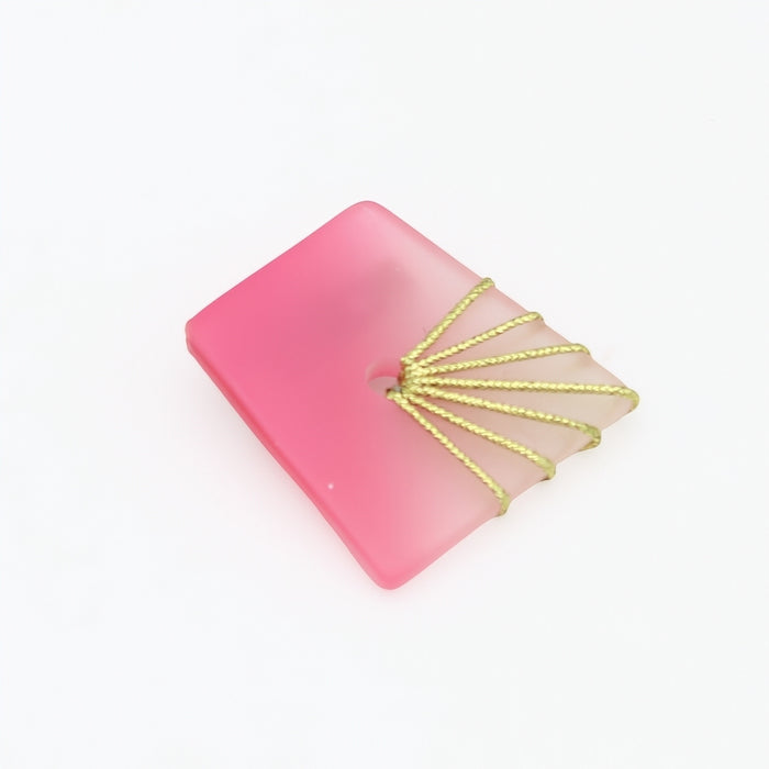 Pink Frosted Gold Thread Brooch