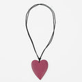 Pink Gabi Heart Wood Necklace - Sylca Designs - Chunky Jewelry