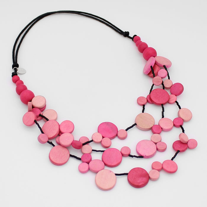 Pink Multi Strand Millie Necklace - Sylca Designs - Chunky Jewelry