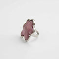 Pink Odd-Shaped Ring in Antique Silver - Sylca Designs - Chunky Jewelry