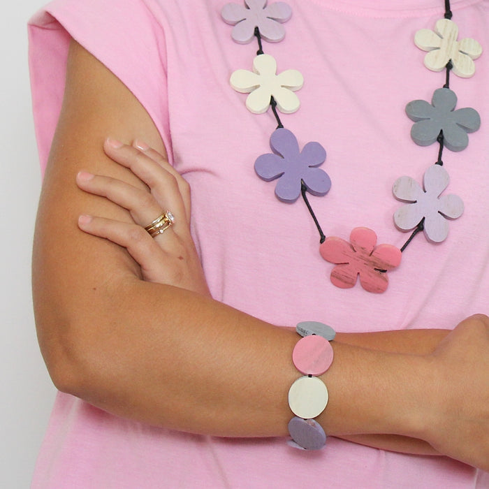 Pink Pastel Charmaine Bracelet - Sylca Designs - Chunky Jewelry